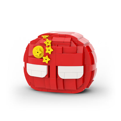 MOC Polandball building blocks kit with compatible bricks