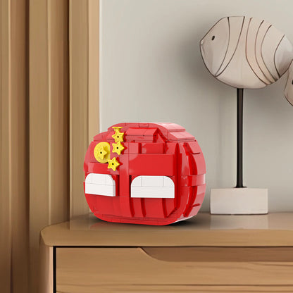 MOC Polandball building blocks kit with compatible bricks