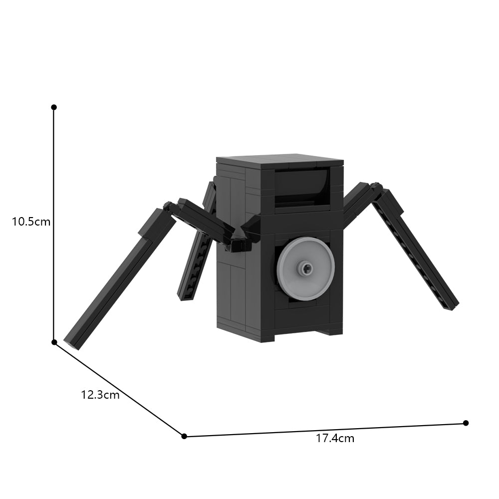 MOC Skibidi Toilet Speaker Strider building blocks kit with compatible bricks