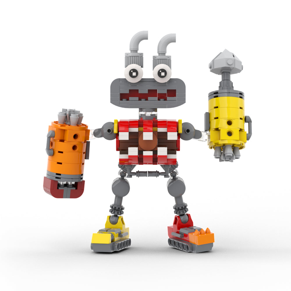 MOC My Singing Monsters Wubbox red design building blocks kit with compatible bricks