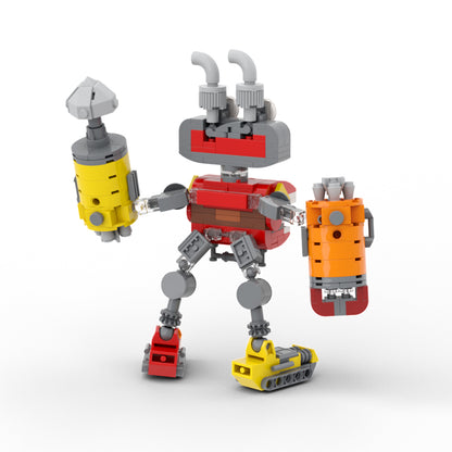 MOC My Singing Monsters Wubbox red design building blocks kit with compatible bricks