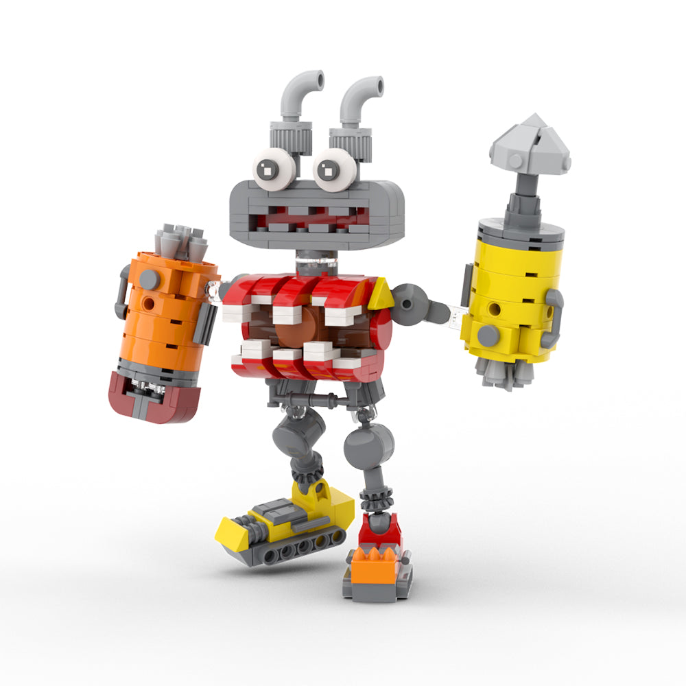 MOC My Singing Monsters Wubbox red design building blocks kit with compatible bricks