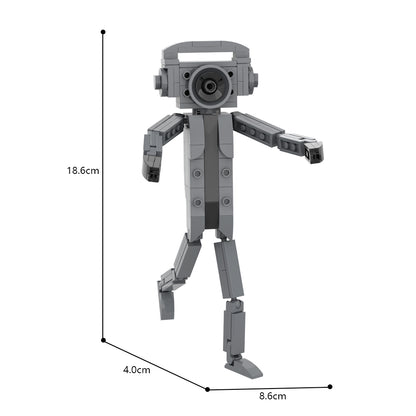 MOC Skibidi Toilet Radioman building blocks kit with compatible bricks