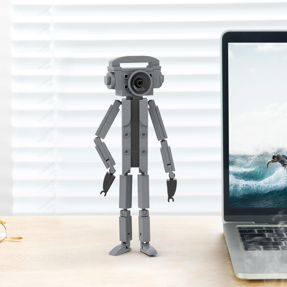 MOC Skibidi Toilet Radioman building blocks kit with compatible bricks