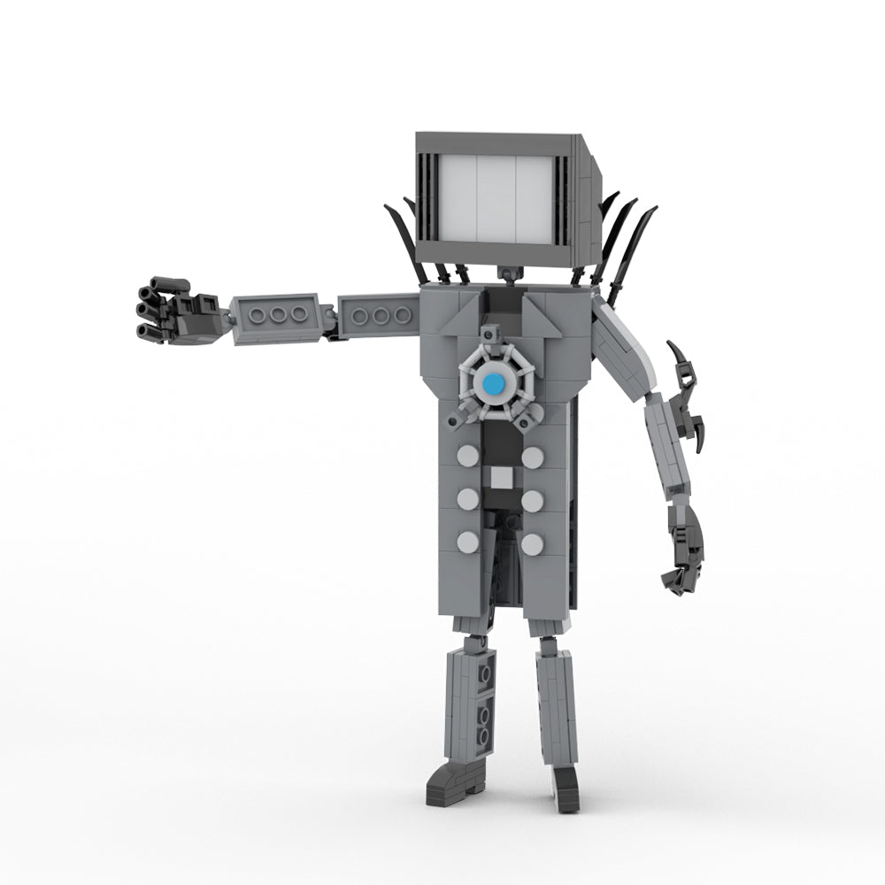 MOC Skibidi Toilet TV Man Boss building blocks kit with compatible bricks