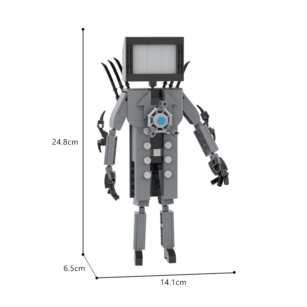 MOC Skibidi Toilet TV Man Boss building blocks kit with compatible bricks