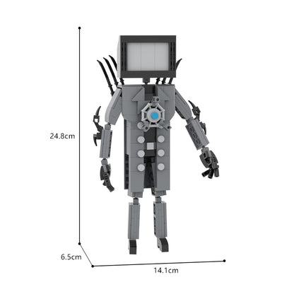 MOC Skibidi Toilet TV Man Boss building blocks kit with compatible bricks