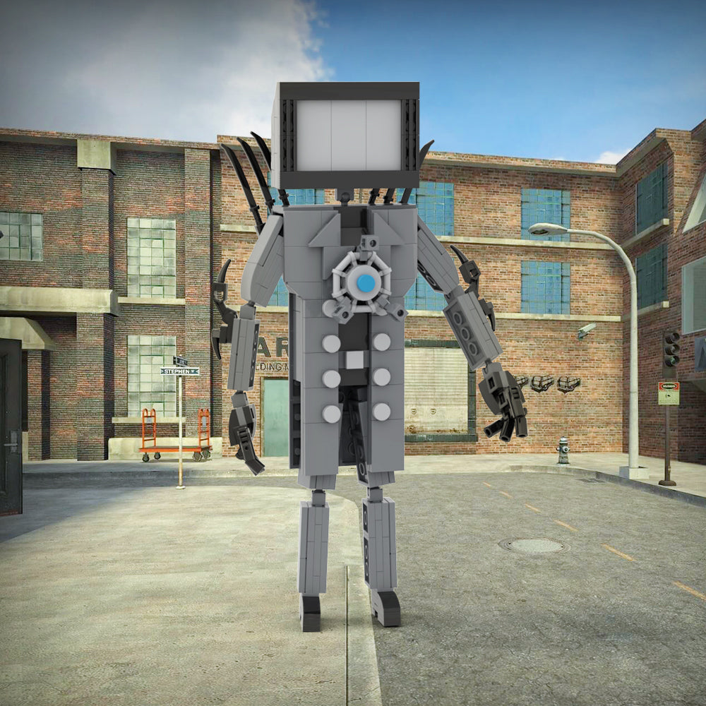 MOC Skibidi Toilet TV Man Boss building blocks kit with compatible bricks