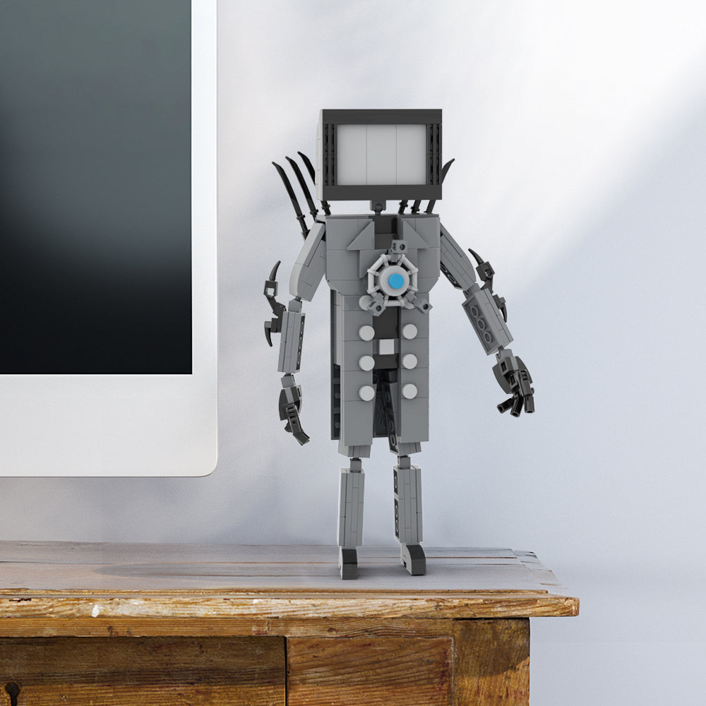 MOC Skibidi Toilet TV Man Boss building blocks kit with compatible bricks