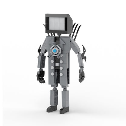 MOC Skibidi Toilet TV Man Boss building blocks kit with compatible bricks