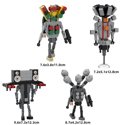 MOC Skibidi Toilet Cameraman Battle Pack building blocks set with compatible bricks