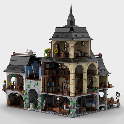 MOC-134085 Medieval Town Centre building blocks kit with compatible bricks