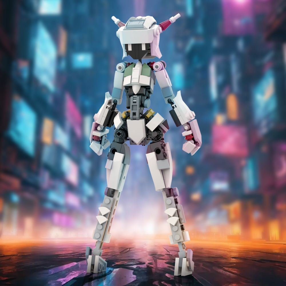 MOC Robot Mech Girl building blocks kit with compatible bricks