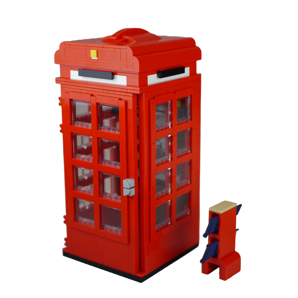 MOC-155550 London Red Telephone Box building blocks kit with compatible bricks