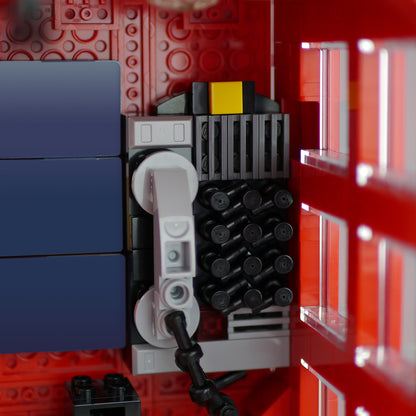 MOC-155550 London Red Telephone Box building blocks kit with compatible bricks