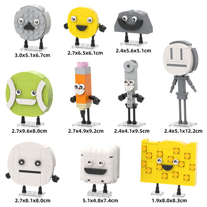 MOC  BFDI Characters: Woody, Pin, Needle, Teardrop Building Set 511 Pieces