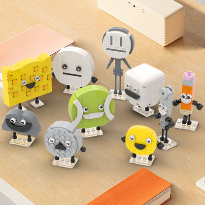 MOC  BFDI Characters: Woody, Pin, Needle, Teardrop Building Set 511 Pieces