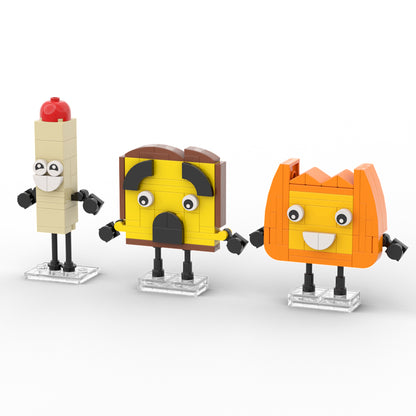 MOC  BFDI Characters: Woody, Pin, Needle, Teardrop Building Set 496 Pieces