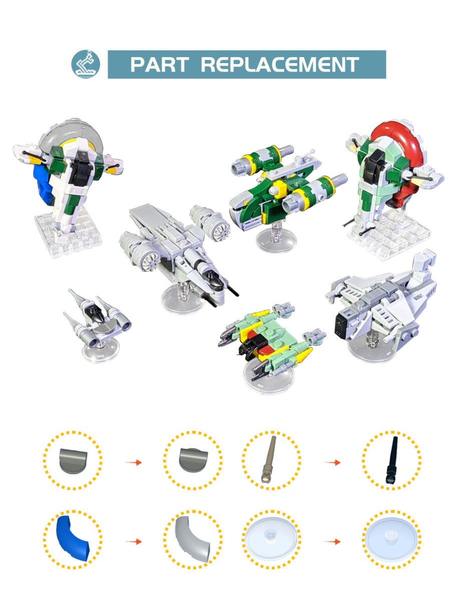 MOC Star Wars set Boba Jango Razor Crest Mando N1 Justifier