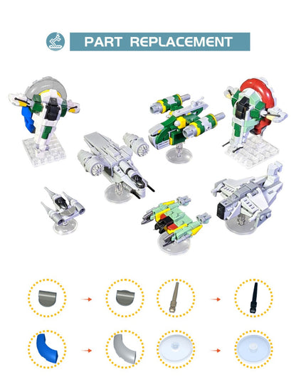 MOC Star Wars set Boba Jango Razor Crest Mando N1 Justifier