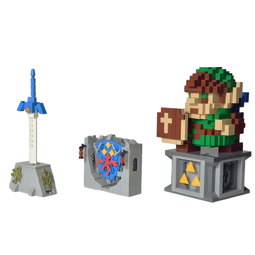 MOC Zelda 8-Bit Link Master Sword Hylian Shield