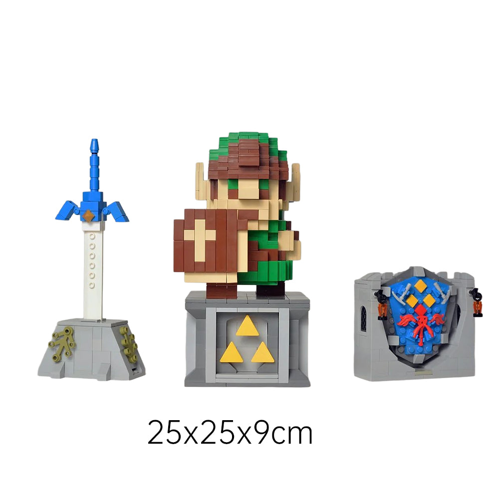 MOC Zelda 8-Bit Link Master Sword Hylian Shield