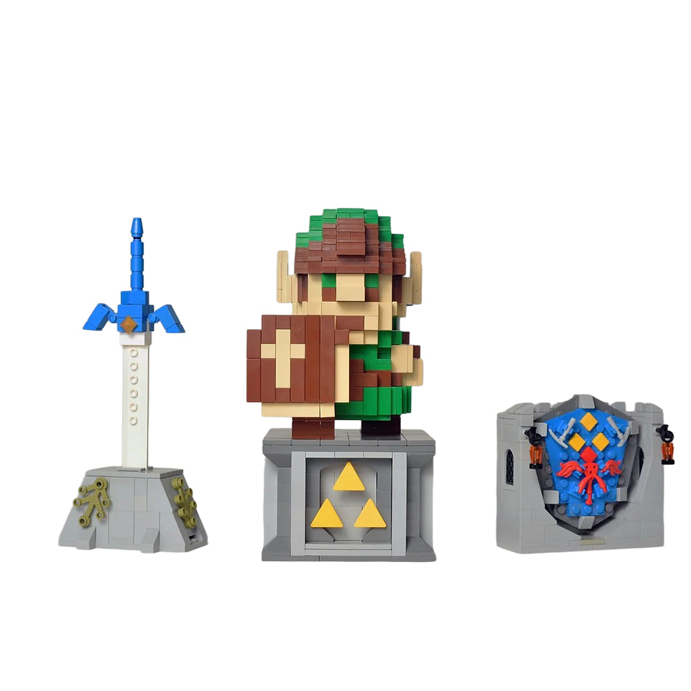 MOC Zelda 8-Bit Link Master Sword Hylian Shield