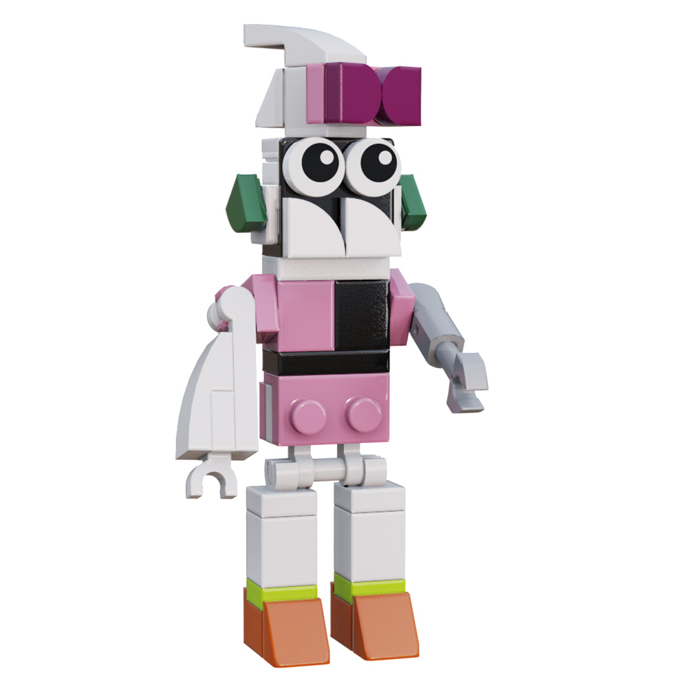 MOC FNAF shattered Glamrock Monty Montgomery Gator Glamrock Roxy Roxanne Wolf Glamrock Chica