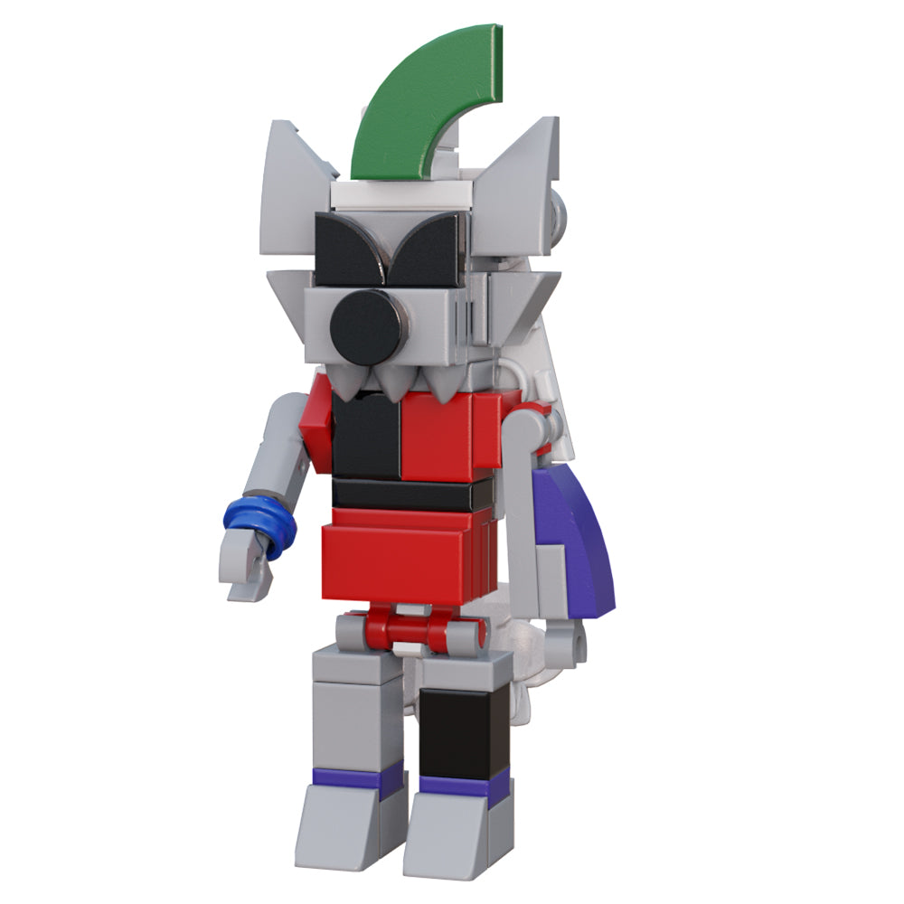 MOC FNAF shattered Glamrock Monty Montgomery Gator Glamrock Roxy Roxanne Wolf Glamrock Chica