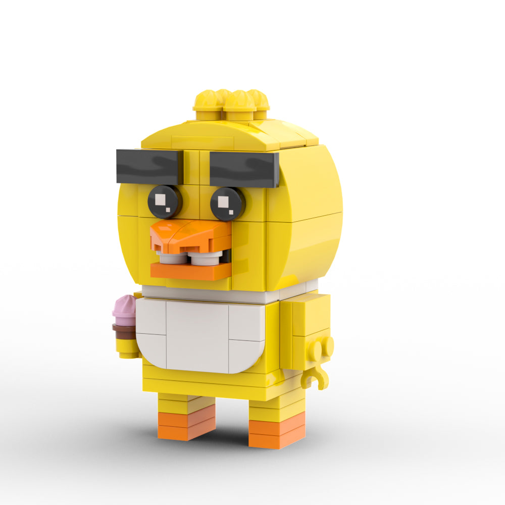 MOC FNAF Freddy Fazbear, Chica and Cupcake, Bonnie, Foxy, Golden Freddy, and Springtrap