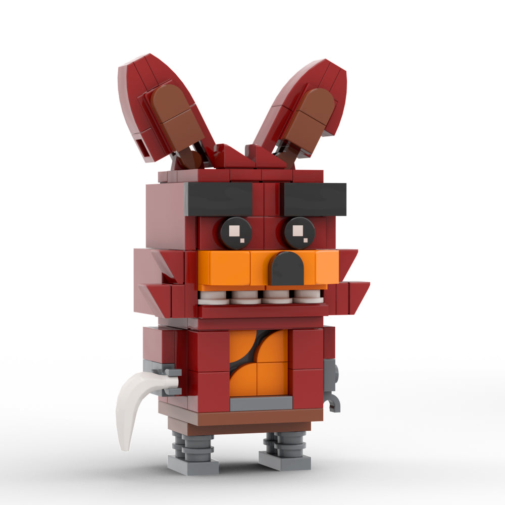 MOC FNAF Freddy Fazbear, Chica and Cupcake, Bonnie, Foxy, Golden Freddy, and Springtrap