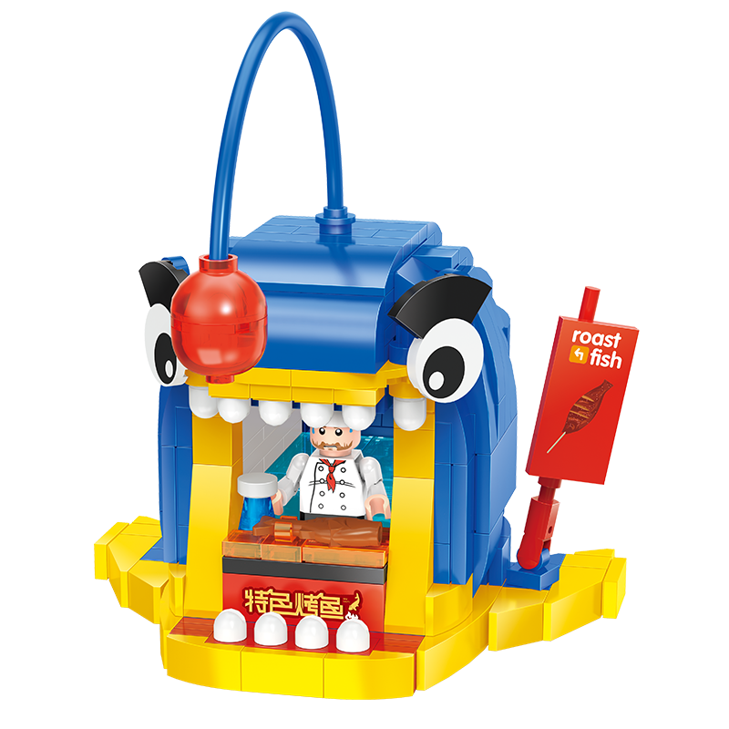 MOC Grilled Fish Restaurant on the Food Street building blocks Architecture series bricks set