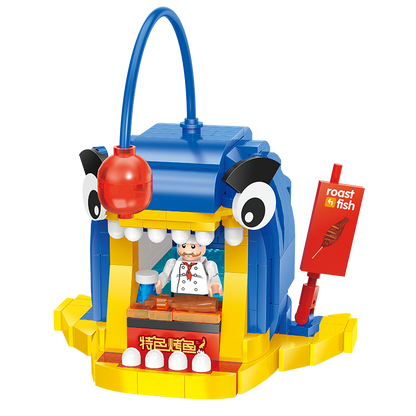 MOC Grilled Fish Restaurant on the Food Street building blocks Architecture series bricks set