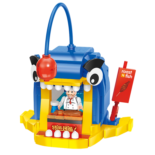 MOC Grilled Fish Restaurant on the Food Street building blocks Architecture series bricks set