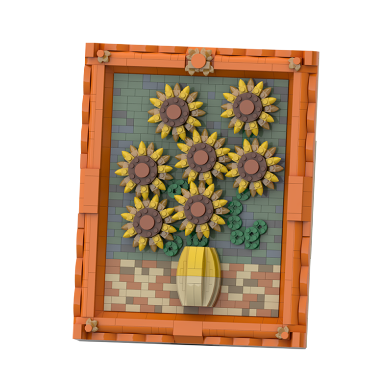 MOC Van Gogh's Sunflowers building blocks series bricks set