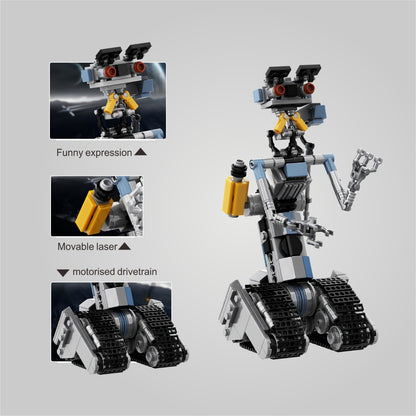 Johnny 5 Robot Building Block Set, Short Open Circuit Johnny Five Robot MOC