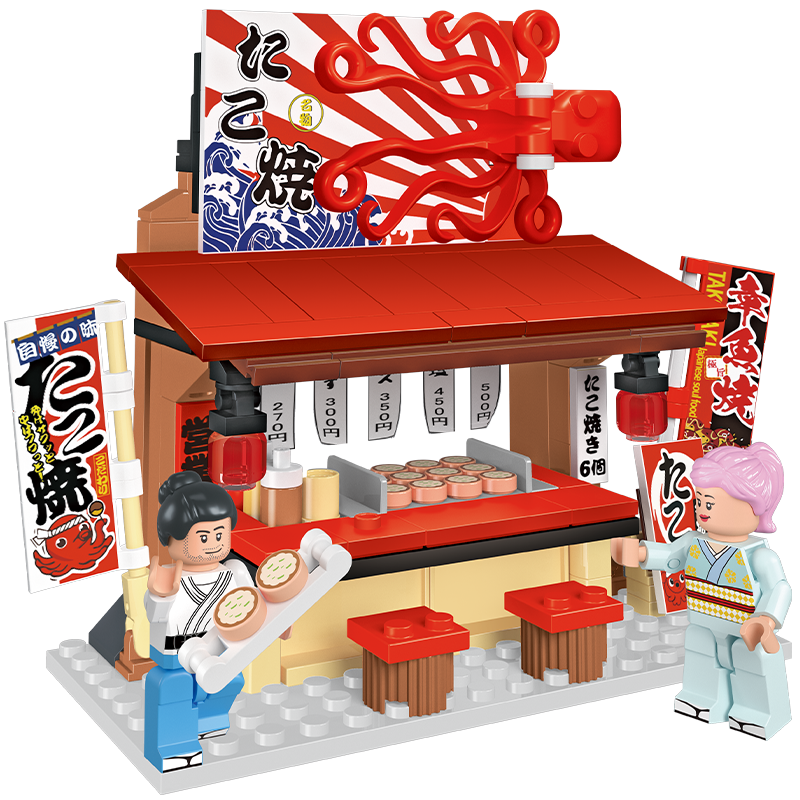 MOC Tasting the Savory Delights of Takoyaki atbuilding blocks Architecture series bricks set