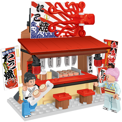 MOC Tasting the Savory Delights of Takoyaki atbuilding blocks Architecture series bricks set