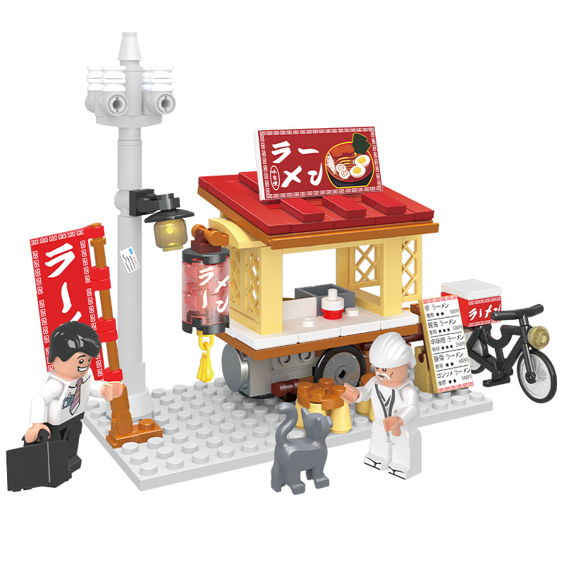 MOC Noodles Galore: The Best Ramen Stall inbuilding blocks Architecture series bricks set