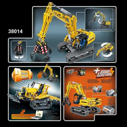 LELE 38014 Excavator Engineering Truck compatible LEGO 42006 Power Function 2 in 1