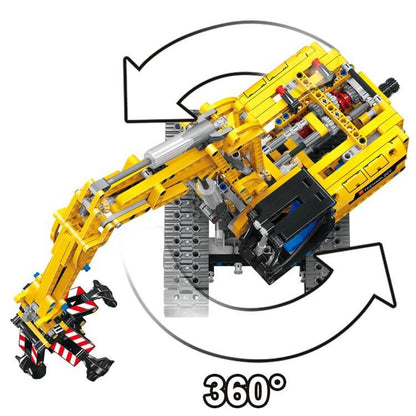 LELE 38014 Excavator Engineering Truck compatible LEGO 42006 Power Function 2 in 1